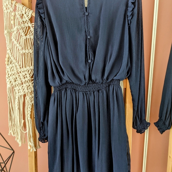 Navy fit and flare dress - Picture 2 of 3